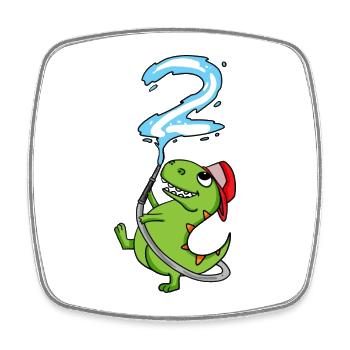 2e anniversaire des pompiers de dinosaures - Magnet carré - blanc - Devant