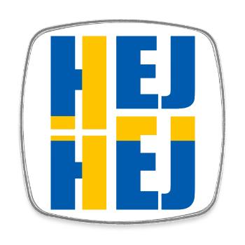 SWEDISH HEJ HEJ SWEDEN - Square fridge magnet - white - Front