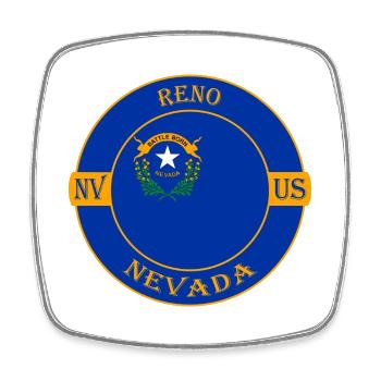 Reno Nevada Flagge USA Reise Souvenir Abzeichen - Viereckiger Kühlschrankmagnet - Weiß - Vorne