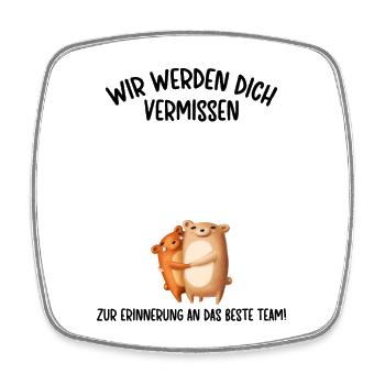 Wir werden dich Vermissen beste Team Abschied - Viereckiger Kühlschrankmagnet - Weiß - Vorne