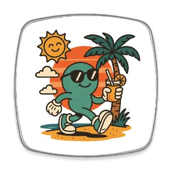 Good mood - Square fridge magnet - white - Front