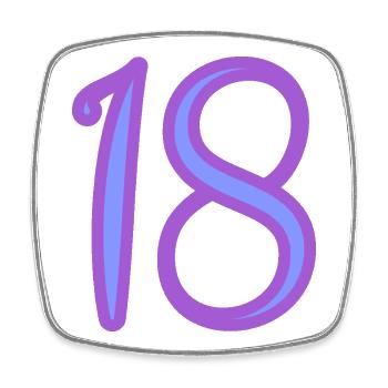 18. 18 JAHRE ALT. 18-JÄHRIGES JUBILÄUM. GEBURTSTAG 18 JAHRE. - Viereckiger Kühlschrankmagnet - Weiß - Vorne