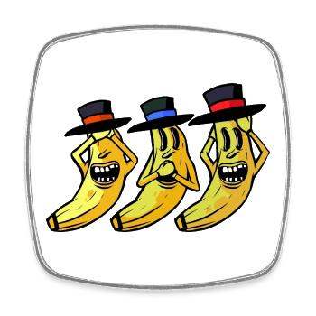 banane drôle drôle drôle banane fruit fruit - Magnet carré - blanc - Devant
