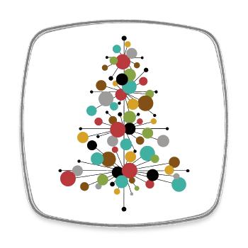 Merry Christmas Tree Mid century modern - Viereckiger Kühlschrankmagnet - Weiß - Vorne