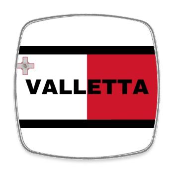 Valletta City in Malta Flagge - Viereckiger Kühlschrankmagnet - Weiß - Vorne