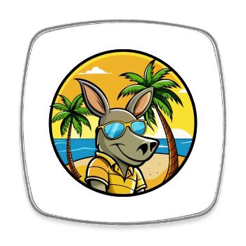 Aardvark Funny Cartoon Summer Beach Sunglasses - Square fridge magnet - white - Front