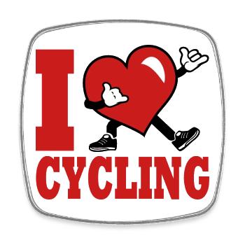 Ich liebe Radfahren, Radfahren, Radfahren, Radfahren - Viereckiger Kühlschrankmagnet - Weiß - Vorne