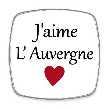 J'aime l'auvergne - Magnet carré - blanc - Devant