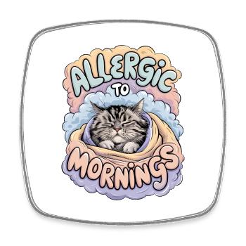 Allergique au matin - Magnet carré - blanc - Devant