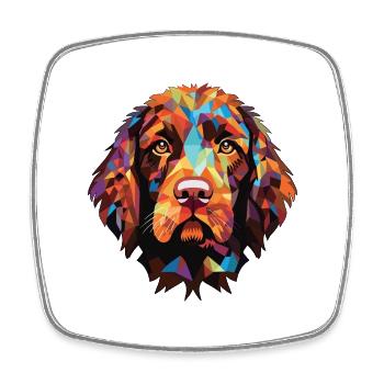 Pudelpointer Hunderasse Aquarell Illustration - Viereckiger Kühlschrankmagnet - Weiß - Vorne