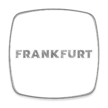 Frankfurt City in Hesse Hatching lettering - Square fridge magnet - white - Front