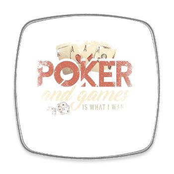 Poker Geschenkidee - Viereckiger Kühlschrankmagnet - Weiß - Vorne