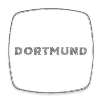 Dortmund ville allemande NRW Lettrage d’éclosion - Magnet carré - blanc - Devant