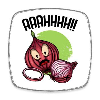 Onion chaos neon illustration - Square fridge magnet - white - Front