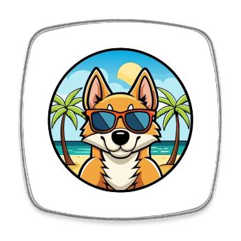 Chilenische Foxterrier Hunderasse Cartoon Sonnenbrille - Viereckiger Kühlschrankmagnet - Weiß - Vorne