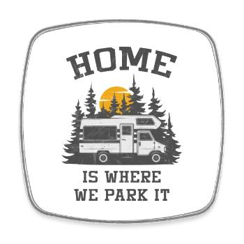 Camping-car Camping Camping-car - Magnet carré - blanc - Devant