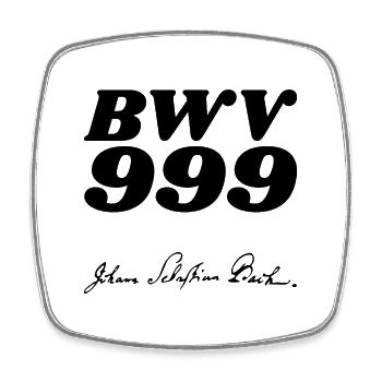Johann Sebastian Bach BWV 999 - Magnet carré - blanc - Devant