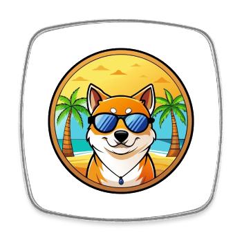 Shih Poo Hunderasse Cartoon Sonnenbrille Strand - Viereckiger Kühlschrankmagnet - Weiß - Vorne