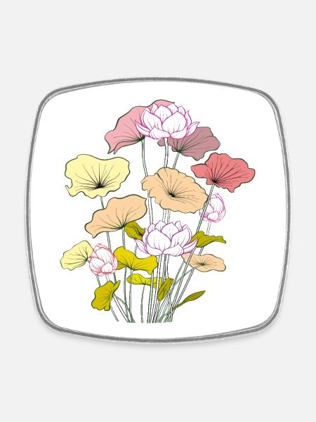 Blumenstrauß - Viereckiger Kühlschrankmagnet - Weiß
