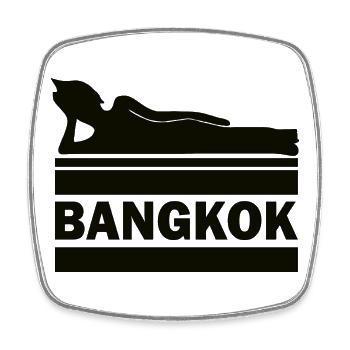 Bangkok Bouddha Thaïlande Temple Wat Pho Souvenir TH - Magnet carré - blanc - Devant