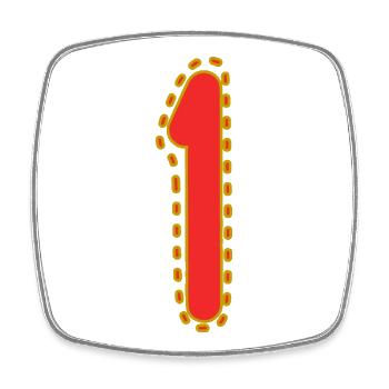 1. 1 AN. 1er ANNIVERSAIRE. ANNIVERSAIRE 1 AN - Magnet carré - blanc - Devant