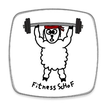 Fitness ScHoF - Viereckiger Kühlschrankmagnet - Weiß - Vorne
