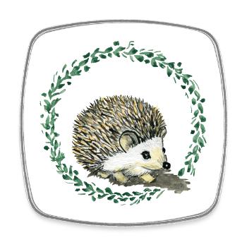 Igel - Viereckiger Kühlschrankmagnet - Weiß - Vorne
