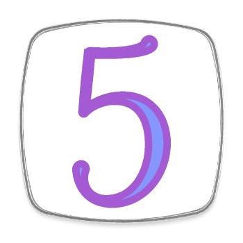 5. FIVE - Square fridge magnet - white - Front