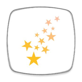 Stern Sternchen Muster Sternenhimmel - Viereckiger Kühlschrankmagnet - Weiß - Vorne