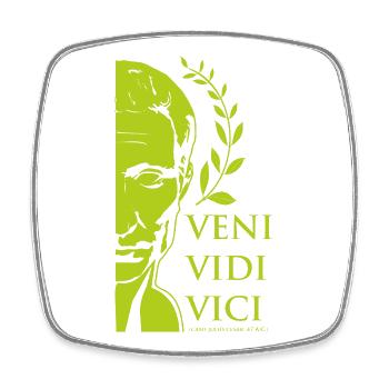GREEN CAESAR - Square fridge magnet - white - Front