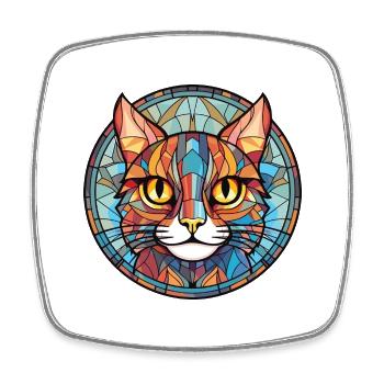 Pixie Bob Katze bunte Aquarell Haustier Illustration - Viereckiger Kühlschrankmagnet - Weiß - Vorne