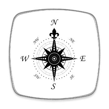 Windrose - Kompass - retro - Viereckiger Kühlschrankmagnet - Weiß - Vorne