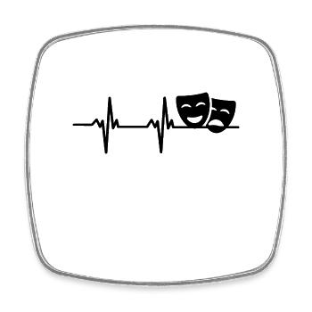 Drama Masks Theatre Heart palpitations - Square fridge magnet - white - Front