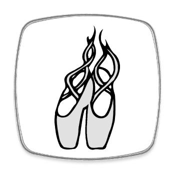 Ballettschuhe Ballerinas Mädchen Tänzerinnen Comic - Viereckiger Kühlschrankmagnet - Weiß - Vorne