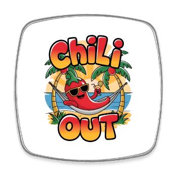 Chili Out - Square fridge magnet - white - Front