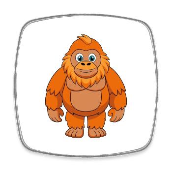 Big Foot Niedliche Maskottchen Zeichentrickfigur Kawaii - Viereckiger Kühlschrankmagnet - Weiß - Vorne