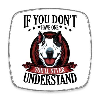 Bull Terrier - Viereckiger Kühlschrankmagnet - Weiß - Vorne