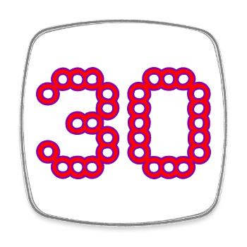 30. 30 YEARS. 30th ANNIVERSARY. 30 YEARS ANNIVERSARY. - Square fridge magnet - white - Front