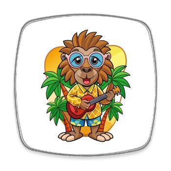 Lustige Pavian Cartoon Sommer Strand Sonnenbrille - Viereckiger Kühlschrankmagnet - Weiß - Vorne