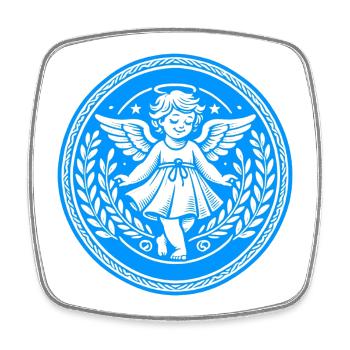 Guardian Angel Logo - Square fridge magnet - white - Front