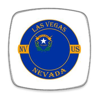 Las Vegas Nevada Flagge USA Reise Souvenir Abzeichen - Viereckiger Kühlschrankmagnet - Weiß - Vorne