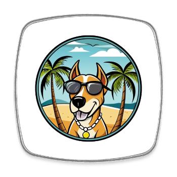 Transsilvanischer Windhund Rasse Cartoon Sonnenbrille - Viereckiger Kühlschrankmagnet - Weiß - Vorne
