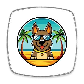 Deutsche Bracke Hunderasse Cartoon Sonnenbrille Strand - Viereckiger Kühlschrankmagnet - Weiß - Vorne
