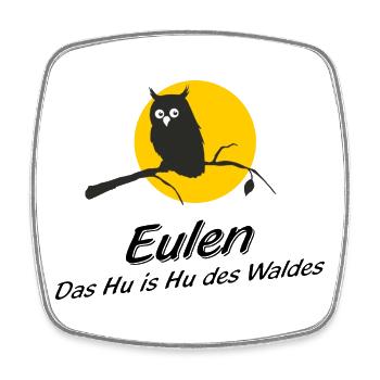 Eulen - das Hu is Hu des Waldes versus Who is Who - Viereckiger Kühlschrankmagnet - Weiß - Vorne