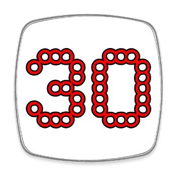 30. 30 YEARS. 30th ANNIVERSARY. 30 YEARS ANNIVERSARY. - Square fridge magnet - white - Front