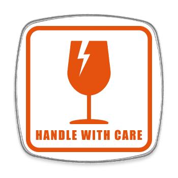 Fragile Handle with Care Versandetikett - Viereckiger Kühlschrankmagnet - Weiß - Vorne