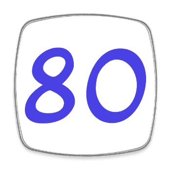 80. 80 JAHRE. 80-JÄHRIGES JUBILÄUM. 80. GEBURTSTAG. - Viereckiger Kühlschrankmagnet - Weiß - Vorne