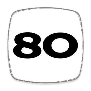 80. 80 JAHRE. 80-JÄHRIGES JUBILÄUM. 80. GEBURTSTAG. - Viereckiger Kühlschrankmagnet - Weiß - Vorne