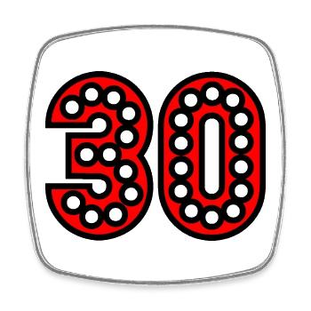 30. 30 YEARS. 30th ANNIVERSARY. 30 YEARS ANNIVERSARY. - Square fridge magnet - white - Front