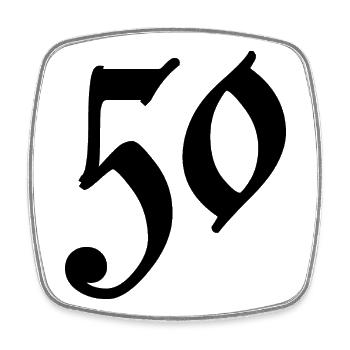 50. 50 ANS. 50e ANNIVERSAIRE. ANNIVERSAIRE 50 ANS. - Magnet carré - blanc - Devant